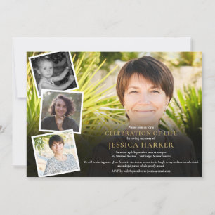 Invitation Collage de photos de célébration de vie de funérai