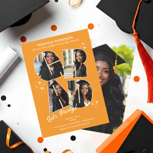 Invitation Collage de photos de remise de diplômes Fête de fi