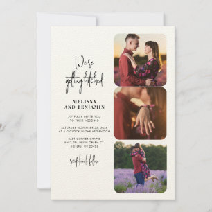 Invitation Collage de photos en couple Obtenir Mariage haché