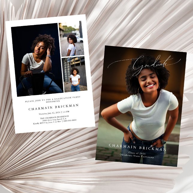 Invitation Collage de photos en noir et blanc (Créateur téléchargé)