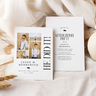Invitation Collage de photos minimaliste pour une fête de rem
