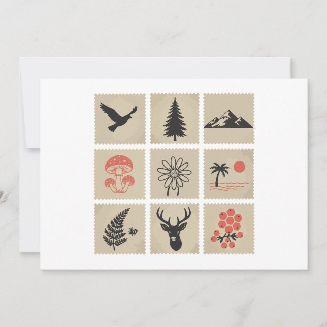 Invitation Collage des timbres de nature (Devant)