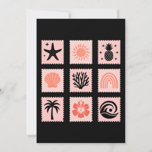 Invitation Collage des timbres de nature