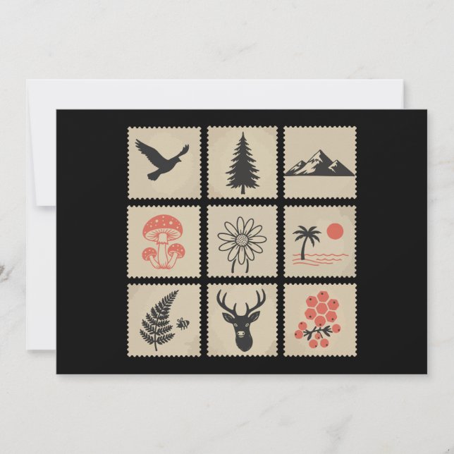 Invitation Collage des timbres de nature (Devant)