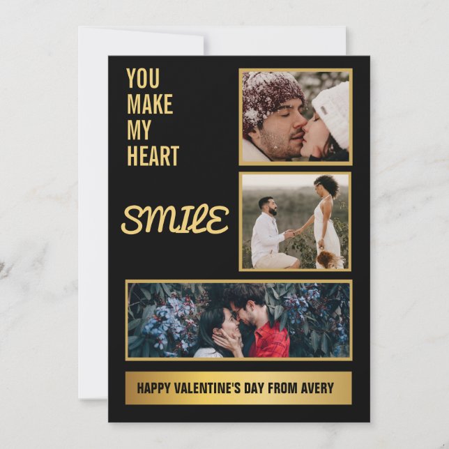 Invitation Collage photo en couple et belle citation romantiq (Devant)