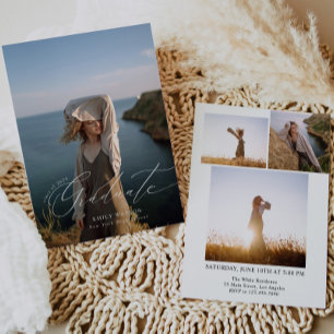 Invitation Collage photo minimaliste moderne classique