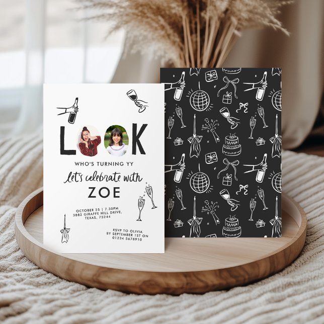 Invitation Collage photo moderne amusant à la main Anniversai (Créateur téléchargé)