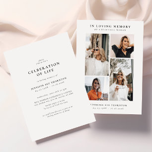 Invitation Collage photo moderne Célébration de la vie