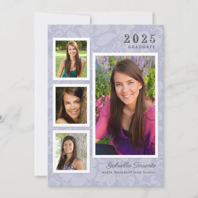 Invitation Collage photo vintage Floral (Devant)