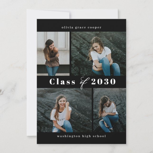 Invitation Collage Raffiné ÉDIBLE COULEUR Graduation Invitati (Devant)