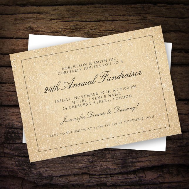 Invitation Collecte de fonds d'entreprise Gala Party Gold Par (Créateur téléchargé)