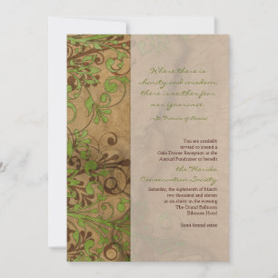 Invitation Collecte de fonds en bois naturel et en fleurs ou 