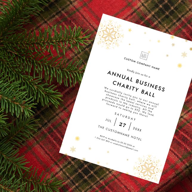 Invitation Collecte de fonds minimale White Business Christma (Créateur téléchargé)