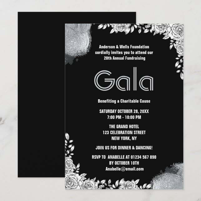 Invitation Collecte de fonds pour le gala officiel de l'entre (Devant / Derrière)