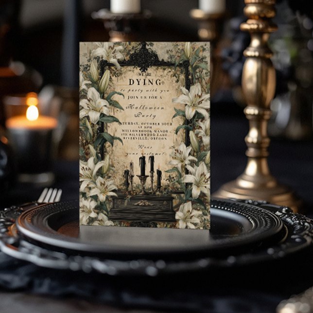 Invitation Collecte gothique à la bougie de café hantée (Créateur téléchargé)