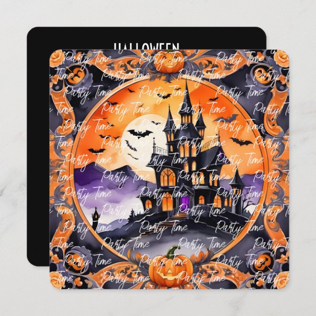 Invitation Collection d'automne Citrouille moderne Halloween (Devant / Derrière)