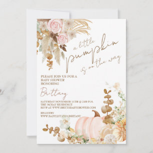 Invitation Collection de baby showers à thème citrouille Boho
