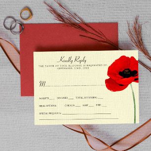 Invitation Collection de mariage floral de coquelicots aquare