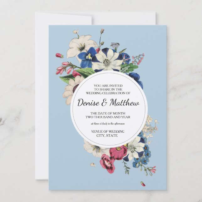 Invitation Collection éternelle en bleu Omphalodes (Devant)