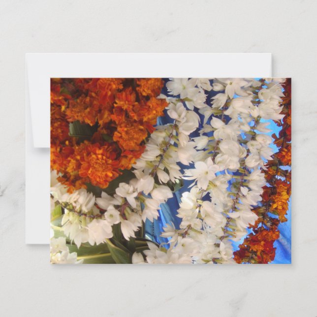 Invitation colliers de fleurs indiens (Devant)