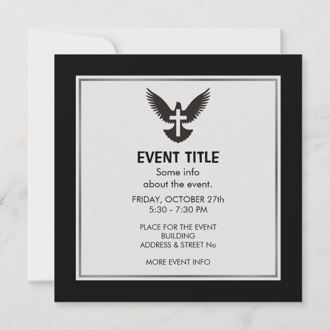 Invitation Colombe avec croix (Dos)