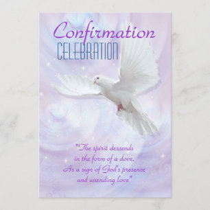 Invitation colombe de confirmation religieuse