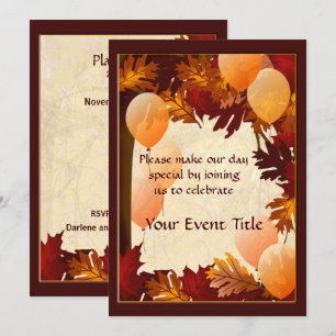 Invitation Colonnes d'automne Feuilles de l'arbre