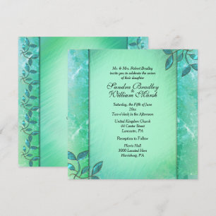 Invitation Colonnes vertes de mer chic