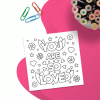 Color Me You Are So Love Inspire Activity Card
