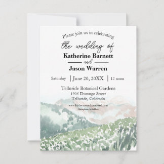Invitation Colorado Montagnes Fleurs sauvages Aquarelle d'été