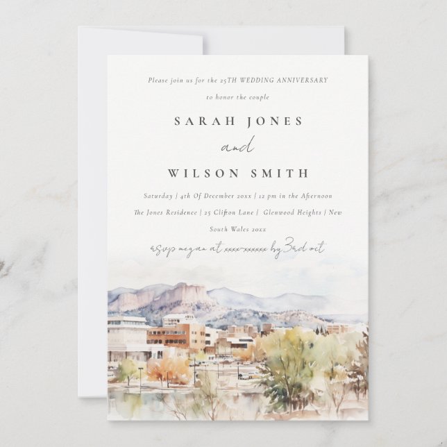 Invitation Colorado Springs, Colorado  Wedding Anniversary  (Devant)