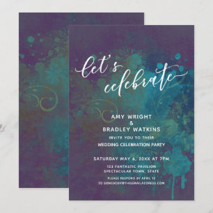 Invitation Coloré Abstrait Réception uniquement Let's Celebra