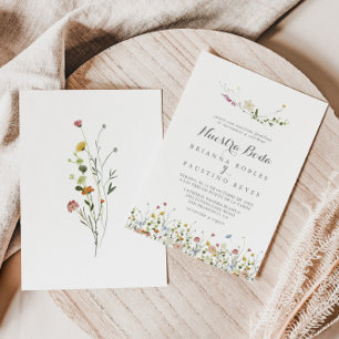 Invitation Coloré Dainty Fleurs sauvages Nuestra Boda Mariage