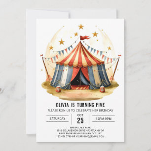 Invitation Coloré Editable Delight Circus Anniversaire