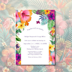 Invitation Coloré hawaïen tropical Mariage