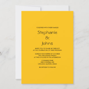 Invitation Coloré Jaune Orange Simple Minimal Boho Mariage