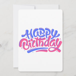 Invitation Coloré Lettré À La Main Joyeux Design Anniversaire