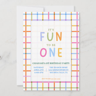 Invitation Coloré, ludique C'est amusant d'être un anniversai
