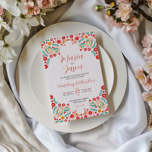 Invitation Coloré mexicain Botanique Romantique Floral Mariag