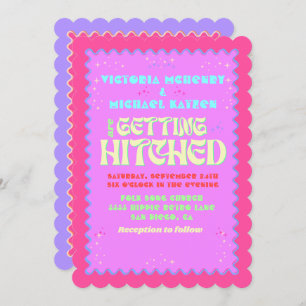 Invitation Coloré Mod brillant Gras Mariage rétro