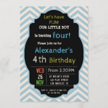 INVITATION COLORÉE D'ANNIVERSAIRE POUR DES GARÇONS