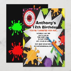 Invitation colorée de fête d'anniversaire de