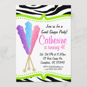 Invitation colorée de fête d'anniversaire de sucre