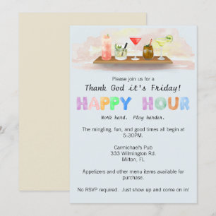 Invitation colorée Happy Hour