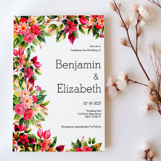 Invitation Colorful beautiful country floral botanic Wedding