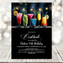 Invitation Colorful Cocktails Birthday Party