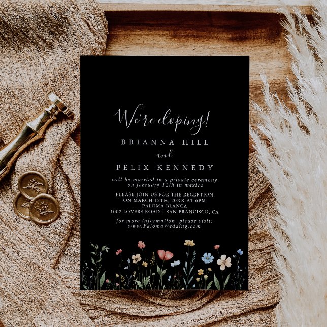 Invitation Colorful Garden wildflower Elopement Reception (Créateur téléchargé)