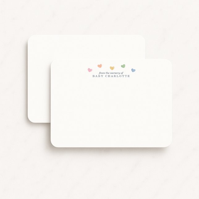 Invitation Colorful Hearts Nursery Note Card (Créateur téléchargé)