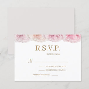 Invitation Colorful Real Rose Élégant mariage floral RSVP