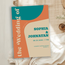 Colorful retro bold typography wedding
